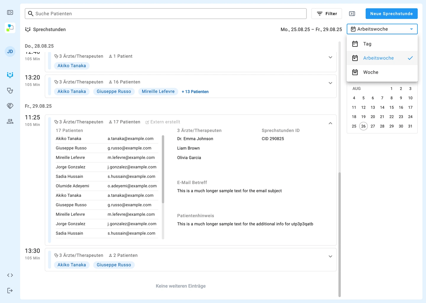 consultations week filer open