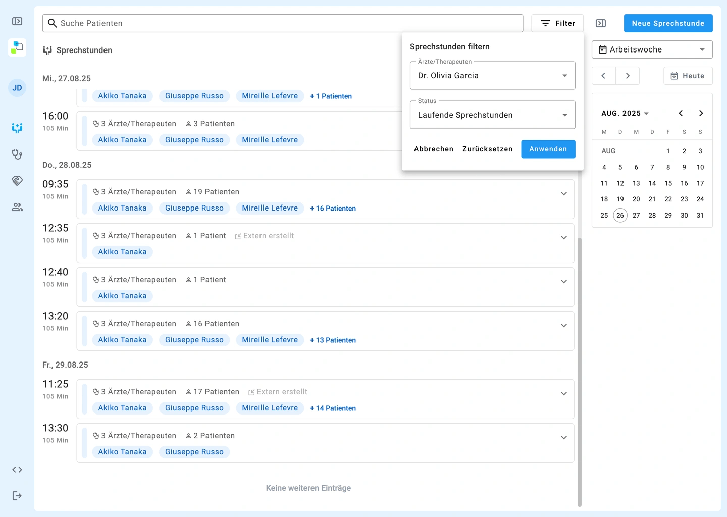 consultations filer open